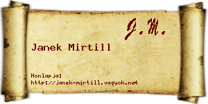 Janek Mirtill névjegykártya
